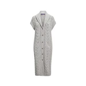 Ralph Lauren Collection Cable-Knit Cashmere Long Sweater Vest Cardigan Dress S